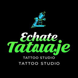 Logo design for a tattoo studio named "Echate Tatuaje Tattoo Studio"