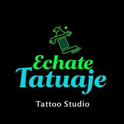 Logo design for a tattoo studio named "Echate Tatuaje Tattoo Studio"