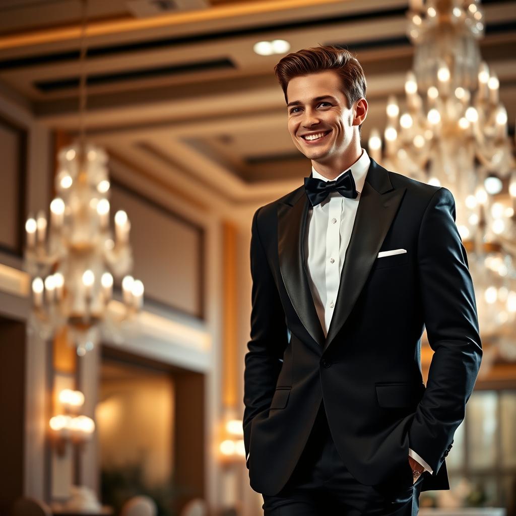 A stylish and elegant man in a formal suit, exuding confidence and charm