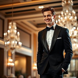 A stylish and elegant man in a formal suit, exuding confidence and charm