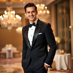 A stylish and elegant man in a formal suit, exuding confidence and charm