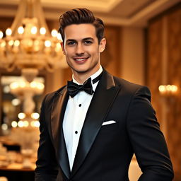 A stylish and elegant man in a formal suit, exuding confidence and charm