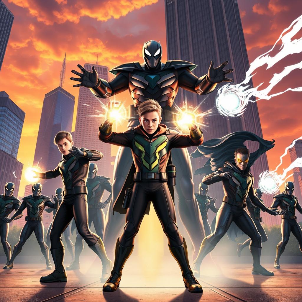 In an exhilarating scene set in 2025, Sparksman, a young hero with a challenging background, joins forces with his 13-year-old protégé Breezman to confront the nefarious Badman