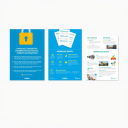 A series of vibrant and informative posters for an internal security awareness campaign