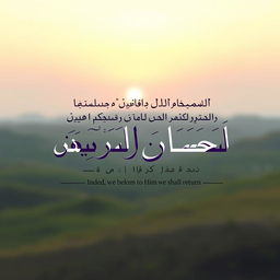 A beautifully designed profile picture featuring the phrase "إنّا لله وإنّا إليه راجعون" (Indeed, we belong to Allah and indeed to Him we shall return) prominently displayed