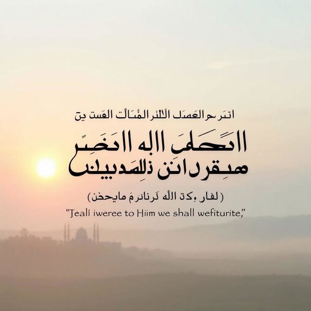 A beautifully designed profile picture featuring the phrase "إنّا لله وإنّا إليه راجعون" (Indeed, we belong to Allah and indeed to Him we shall return) prominently displayed