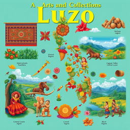 A vibrant collection of the diverse arts and crafts of Luzon, Philippines, showcasing the unique cultural heritage of each region