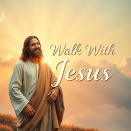 A heartwarming scene depicting an individual standing beside Jesus in a serene, divine landscape