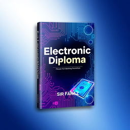 A visually striking book cover for the title "Electronic Diploma" by Sir Faraz, featuring a modern and futuristic design