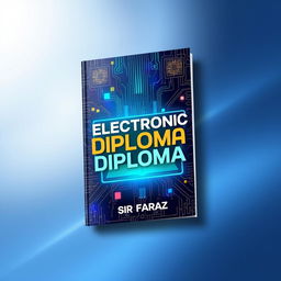 A visually striking book cover for the title "Electronic Diploma" by Sir Faraz, featuring a modern and futuristic design