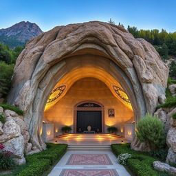 A beautiful, semi-circular cave measuring 13 meters in width, serving as the monument for an unknown martyr of the Iran-Iraq War