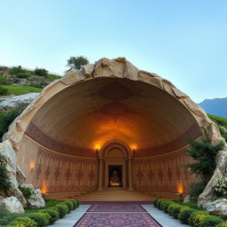 A beautiful, semi-circular cave measuring 13 meters in width, serving as the monument for an unknown martyr of the Iran-Iraq War