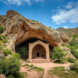 A picturesque cave with a width of 13 meters, featuring a beautifully curved shape