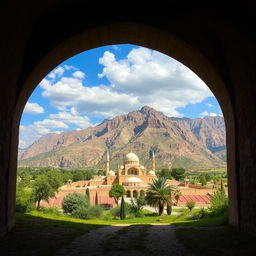 A beautifully arched tunnel that is 13 meters wide, located at the foot of the stunning mountain in the town of Zibashahr, Shiraz