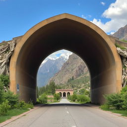 A beautifully arched tunnel that is 13 meters wide, located at the foot of the stunning mountain in the town of Zibashahr, Shiraz
