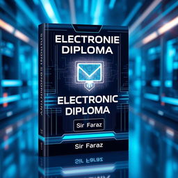 A futuristic book cover for the title "Electronic Diploma" by Sir Faraz, 2025
