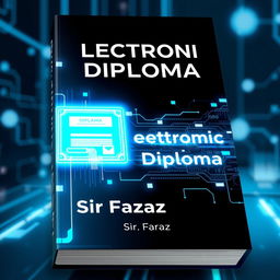 A futuristic book cover for the title "Electronic Diploma" by Sir Faraz, 2025