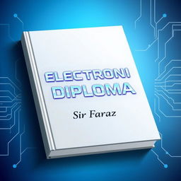 A sleek and modern book cover for the title 'Electronic Diploma' by Sir Faraz, published in 2025