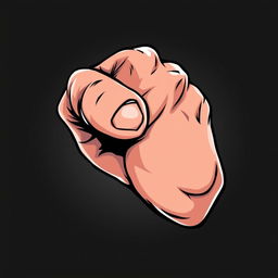 A stylized, highly detailed, and dynamic illustration of a human fist, designed specifically for use in a game user interface (UI)