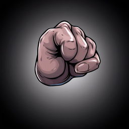 A stylized, highly detailed, and dynamic illustration of a human fist, designed specifically for use in a game user interface (UI)