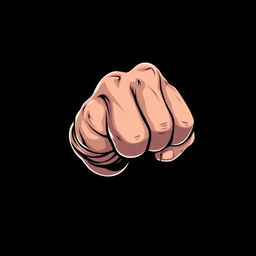 A stylized, highly detailed, and dynamic illustration of a human fist, designed specifically for use in a game user interface (UI)