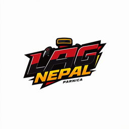A creative and visually engaging logo design for a gaming team named 'LAG NEPAL', inspired by the PUBG brand