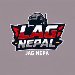 A creative and visually engaging logo design for a gaming team named 'LAG NEPAL', inspired by the PUBG brand