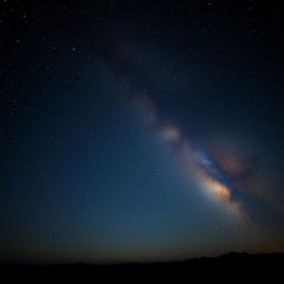 A breathtaking night landscape featuring a clear, dark sky filled with twinkling stars and the vibrant Milky Way galaxy stretching across the horizon