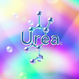 A visually stunning and scientific depiction of urea, showcasing its molecular structure in a 3D format