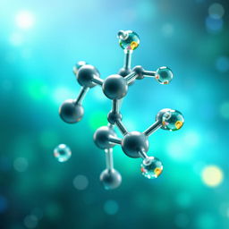 A visually stunning and scientific depiction of urea, showcasing its molecular structure in a 3D format
