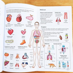 An illustrated guide to medical vocabulary, showcasing various medical terms with their definitions