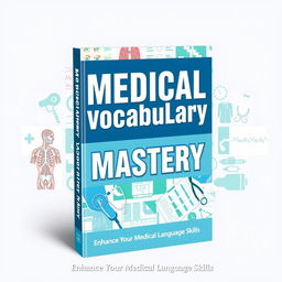 A visually striking book cover design for a medical vocabulary training book