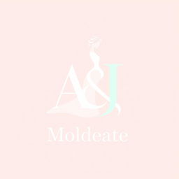A logo design for a virtual women's clothing store featuring a graceful silhouette of a woman integrated with the initials 'A&J'