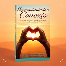 A visually appealing book cover design for 'Reconstruindo a Conexão: Como Reconstruir o Amor em Relações de Longa Data'