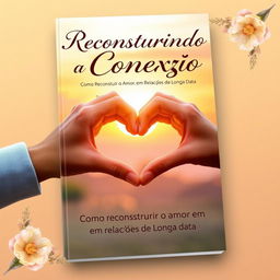 A visually appealing book cover design for 'Reconstruindo a Conexão: Como Reconstruir o Amor em Relações de Longa Data'