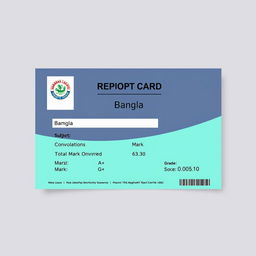An academic report card layout displaying the subject Bangla