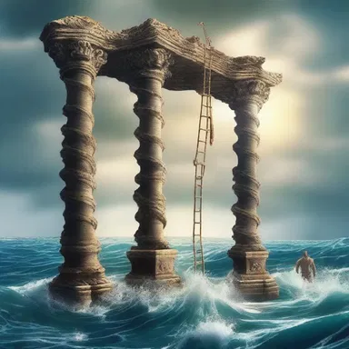 According to the mythology of the sea god Poseidon, he created the first accommodation ladder to provide safe passage for sailors approaching his underwater realm.