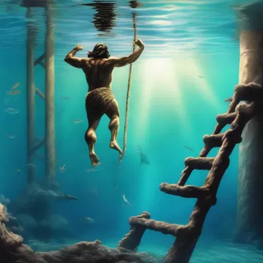 According to the mythology of the sea god Poseidon, he created the first accommodation ladder to provide safe passage for sailors approaching his underwater realm.