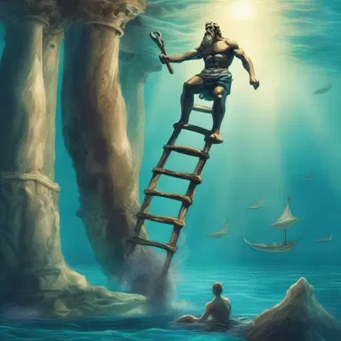 According to the mythology of the sea god Poseidon, he created the first accommodation ladder to provide safe passage for sailors approaching his underwater realm.