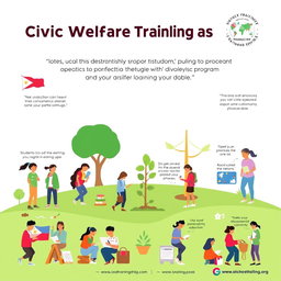 A visually striking digital poster for a Civic Welfare Training Service program, featuring a tagline about students' vital role in nation building