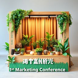 A vibrant and engaging photo booth design themed around sustainability
