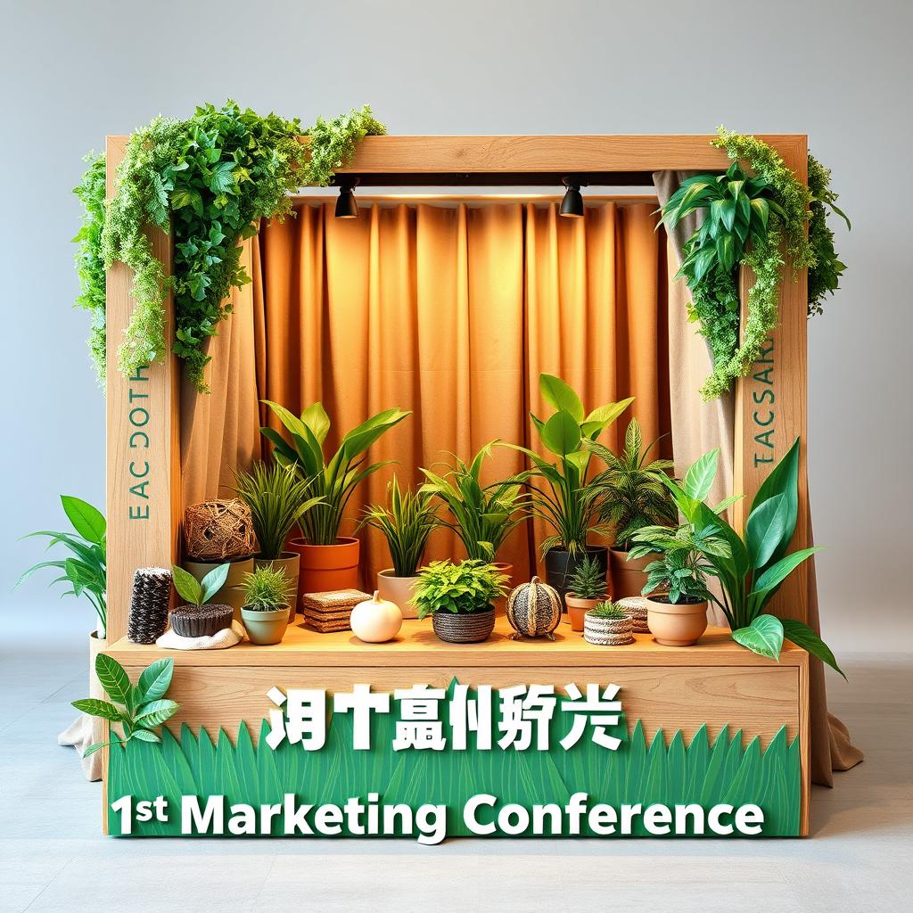 A vibrant and engaging photo booth design themed around sustainability