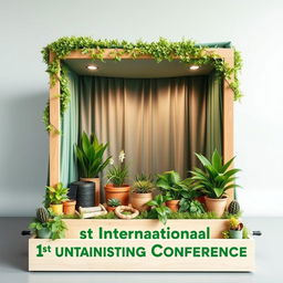 A vibrant and engaging photo booth design themed around sustainability