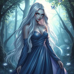 A captivating and mysterious character named Clio, with an elegant and ethereal appearance