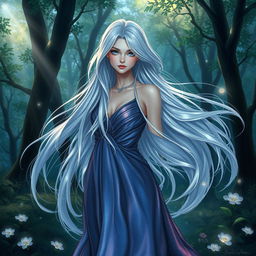 A captivating and mysterious character named Clio, with an elegant and ethereal appearance