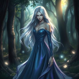 A captivating and mysterious character named Clio, with an elegant and ethereal appearance