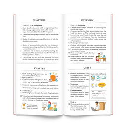 An educational overview designed like a textbook layout focusing on accounting principles and practices