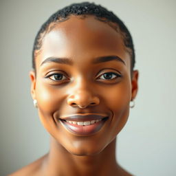 A clear and vibrant portrait of a person with a smooth, well-lit face, showcasing sharp features and bright eyes