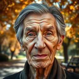 A portrait of an elderly person with distinctive features showing wisdom and experience
