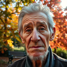 A portrait of an elderly person with distinctive features showing wisdom and experience